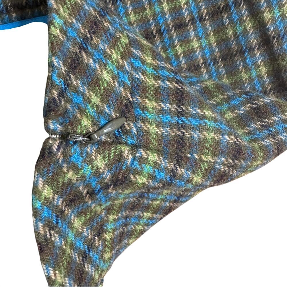 Talbots A-Line Plaid Fringe Wrap Skirt Green Blue Size 8 - Picture 7 of 9